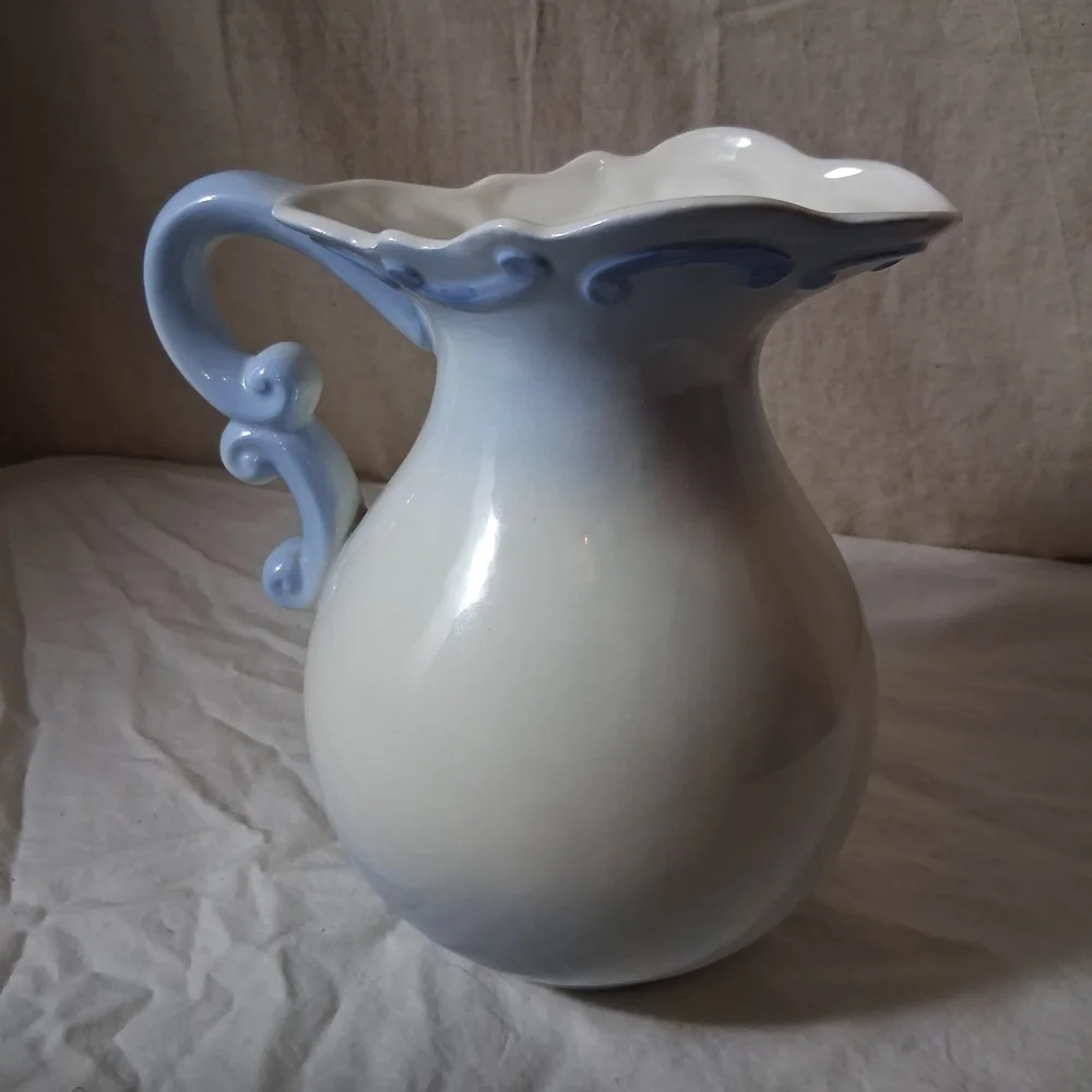 Ceramic Pitcher with Floral Design - Picture 2 of 3